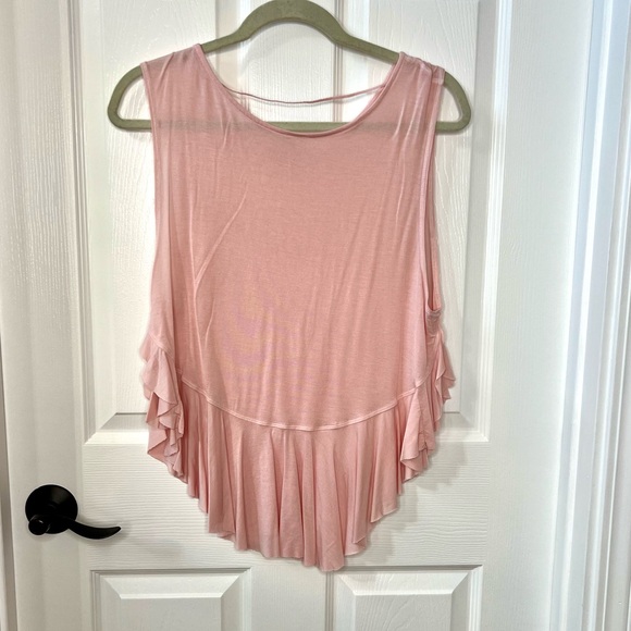 ⭐️ We The Free People Uptown Ruffle Tank Top Ballet Pink S - Picture 7 of 9